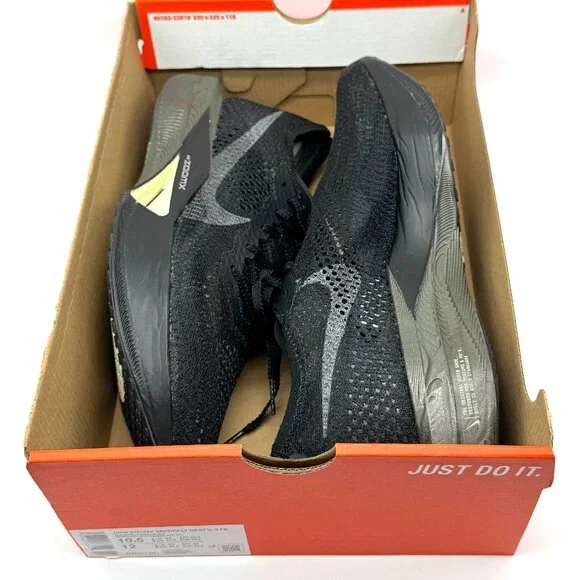 Nike Mens ZoomX Vaporfly 3 Black Olive Aura Running Shoes Sz 10.5 NEW HV6351-001 - Picture 9 of 11
